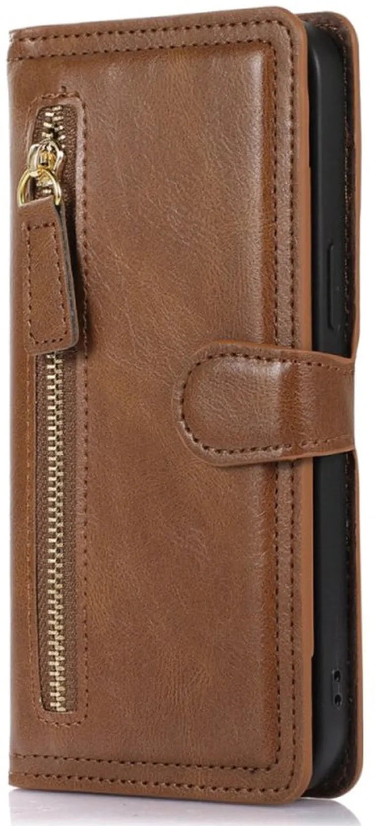 Samsung Galaxy A24 Hoesjes – Vintage Portemonnee Hoes – Pasjeshouder – Magneetsluiting – Donkerbruin-Ilumina Benelux