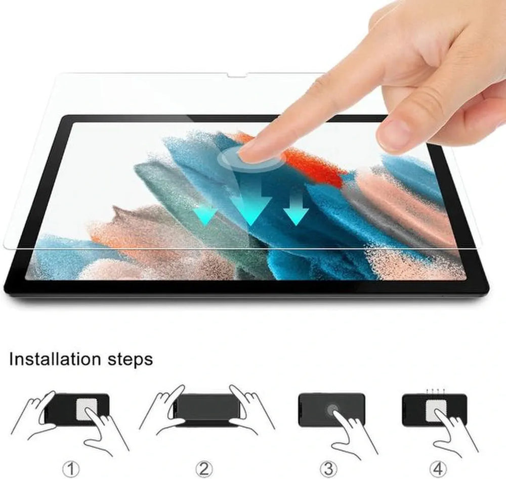Screenprotector – Geschikt voor Samsung Galaxy Tab A8 10.5 (2021/2022) SM-X200/X205/X207 – Gehard Glas – Anti-kras – 3-Pack Tempered Glas-tabletscreenprotectors-Ilumina Benelux