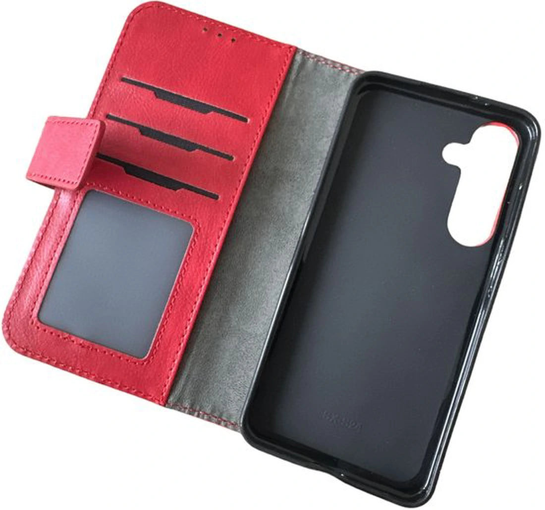 Multi Storage Wallet Hoesje Geschikt voor Samsung Galaxy S25 - met 9 Pasjesvakken - Rood