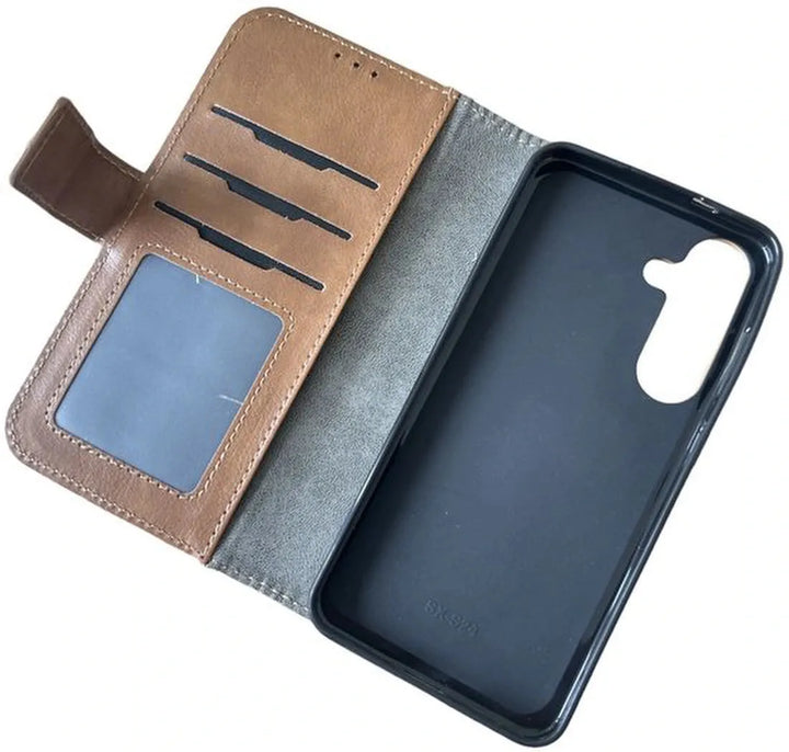 Samsung Galaxy A16 Hoesjes – Portemonnee Hoes – 9 Pasjesvakken – Multi Storage Wallet – Bruin-Ilumina Benelux