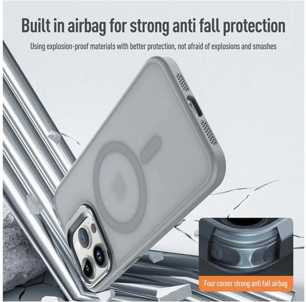 iPhone 16 Hoesjes – MagSafe Backcover – Schokbestendig – Grijs-Ilumina Benelux