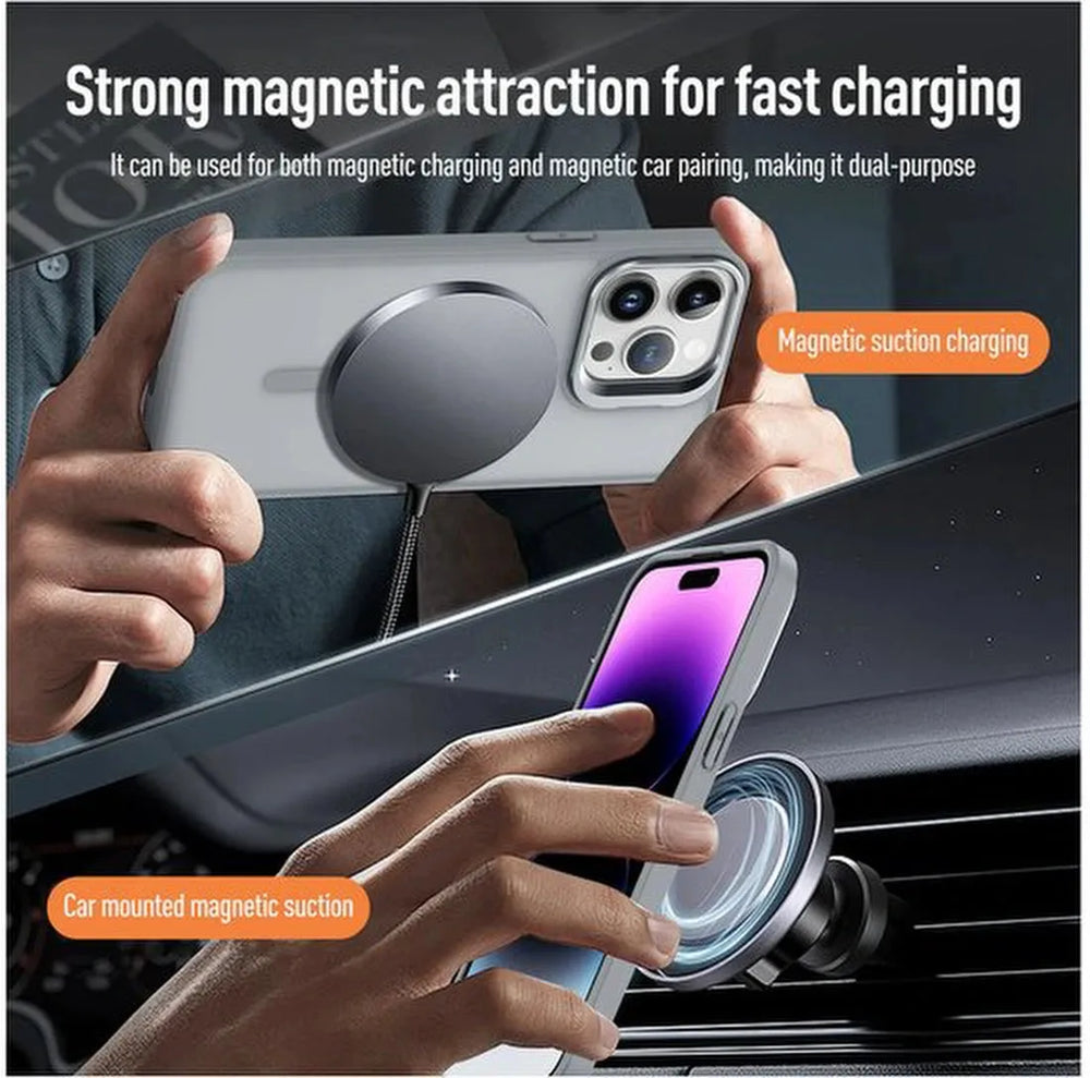 iPhone 16 Plus Hoesjes – MagSafe Backcover – Schokbestendig – Zwart-Ilumina Benelux