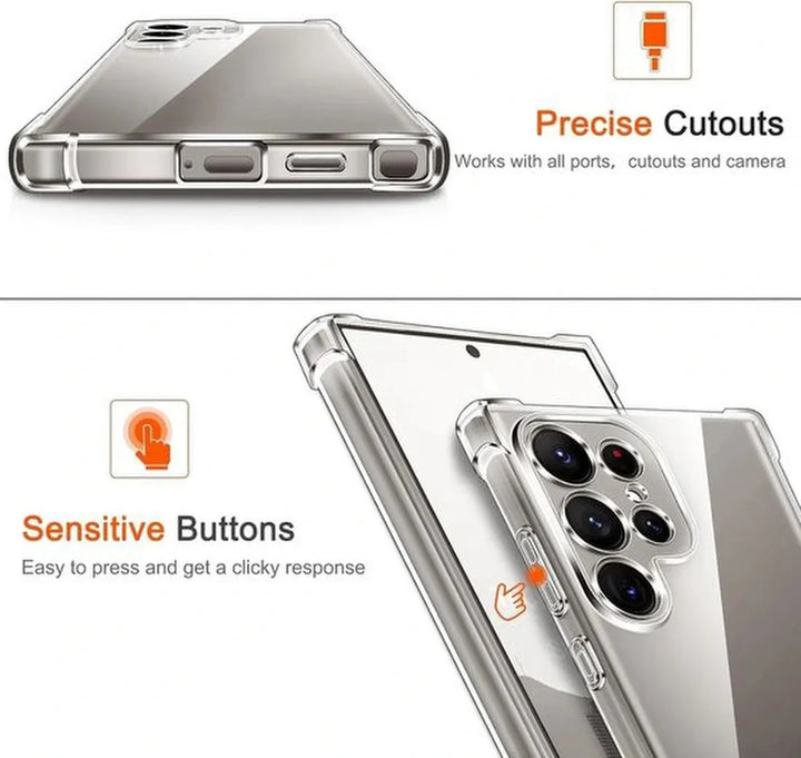 Samsung Galaxy S25 Ultra Hoesjes – Siliconen Backcover – Schokbestendig – Camera Beschermer – Transparant-Ilumina Benelux