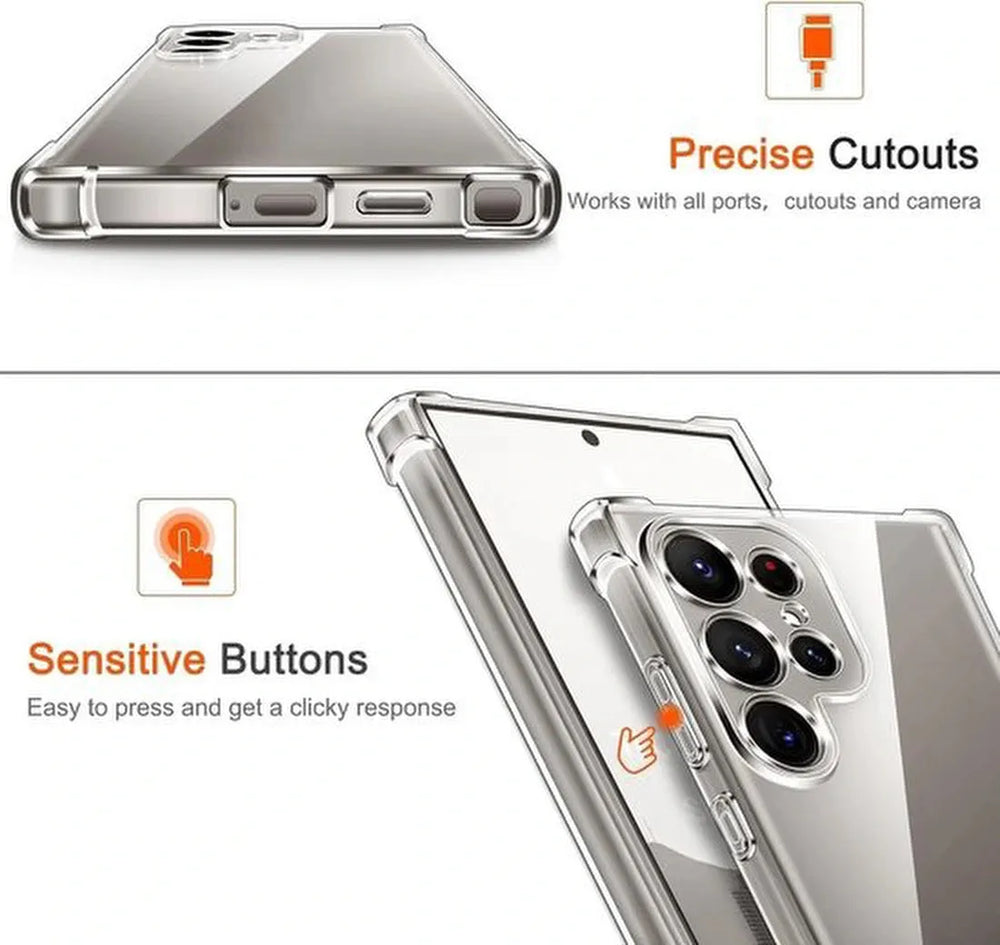Samsung Galaxy S23 Ultra Hoesjes – Siliconen Backcover – Schokbestendig – Camera Beschermer – Transparant-Ilumina Benelux