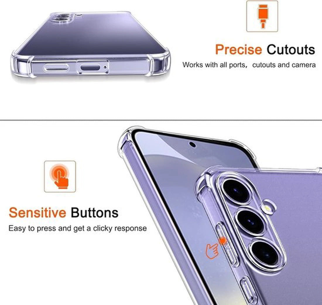 Samsung Galaxy A35 5G Hoesjes – Siliconen Backcover – Schokbestendig – Camera Beschermer – Transparant