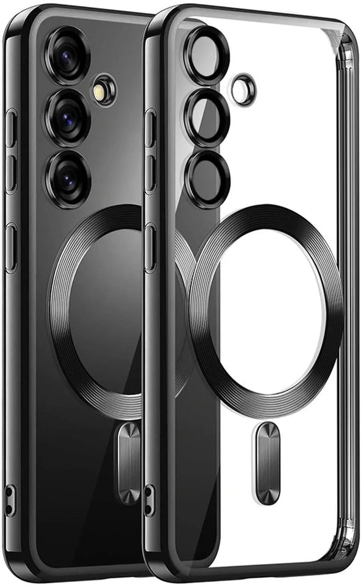 Samsung Galaxy A15 Hoesjes – MagSafe Compatible Siliconen Backcover – Ingebouwde Camera Lens Protector – Zwart-Ilumina Benelux