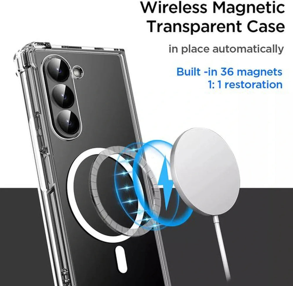 Samsung Galaxy Z Fold 6 Hoesjes – Transparante TPU Backcover – MagSafe Compatibel – Schokbestendig – Dun & Flexibel – Doorzichtig-Ilumina Benelux