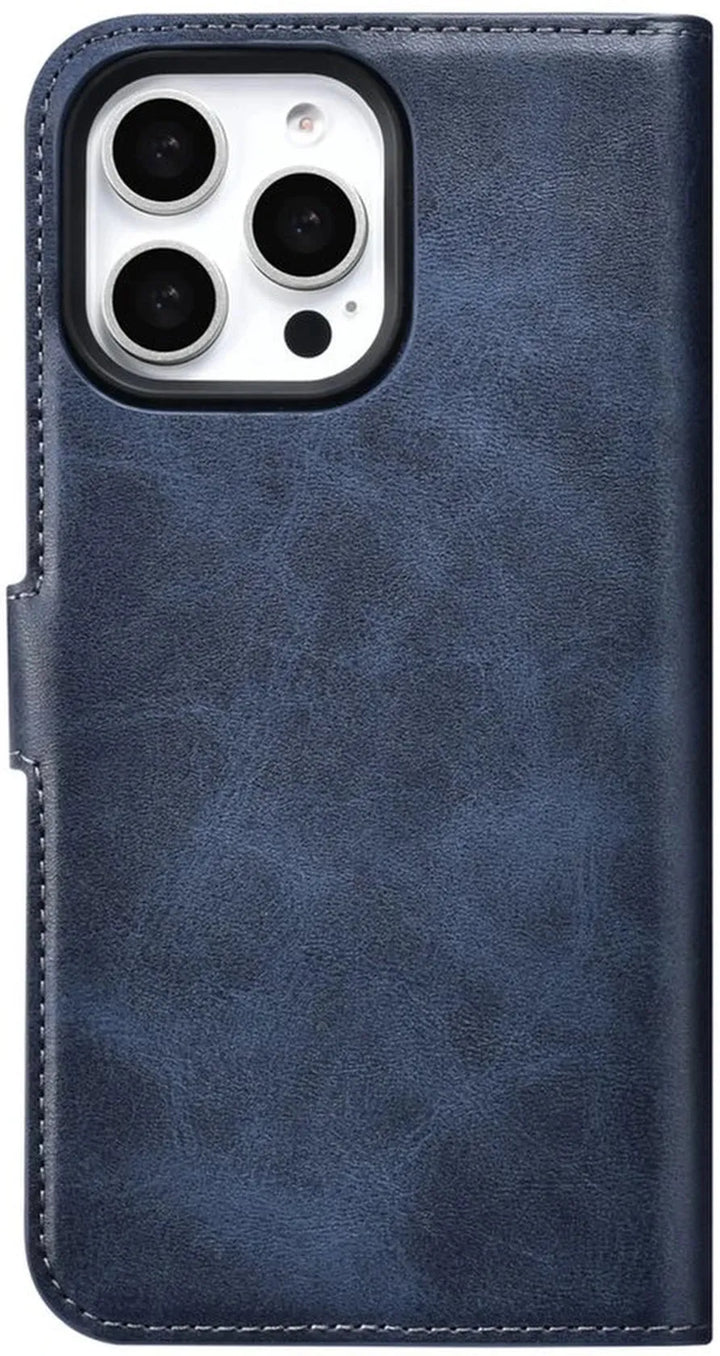 iPhone 16 Pro Max Hoesjes – 2in1 Portemonnee Case – Magnetisch Afneembaar – Pasjeshouder – Blauw-Ilumina Benelux