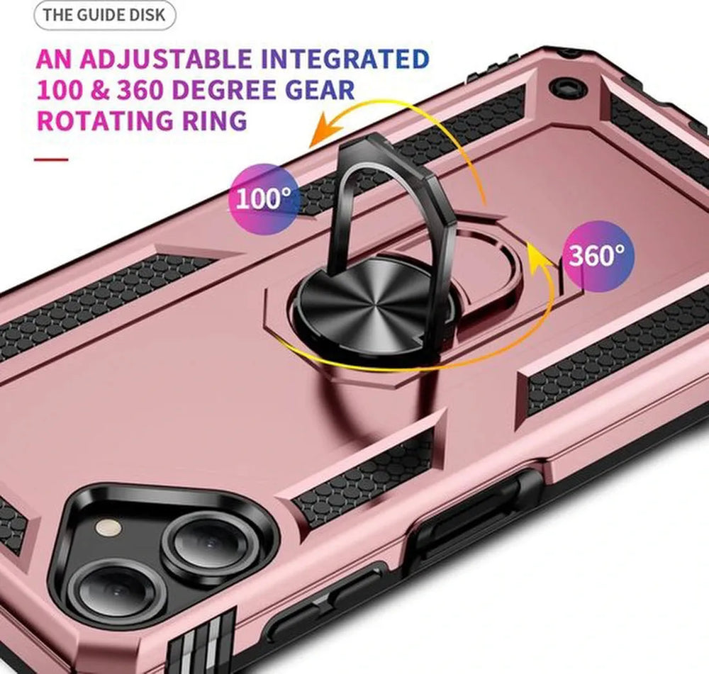 Samsung Galaxy A06 Hoesjes – Anti-Shock Hybride Backcover – Ringhouder – Armor Bescherming – Roségoud-Ilumina Benelux