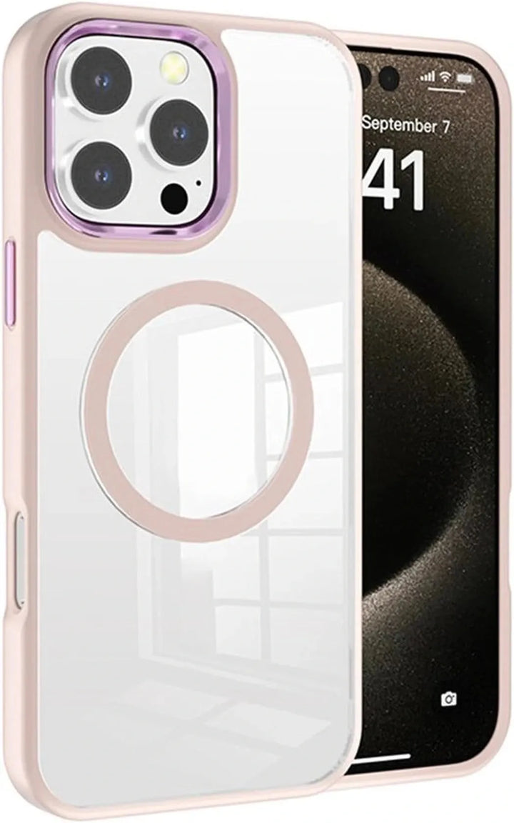 iPhone 16 Hoesjes – Magnetische Backcover – MagSafe Compatibel – Roze-Ilumina Benelux