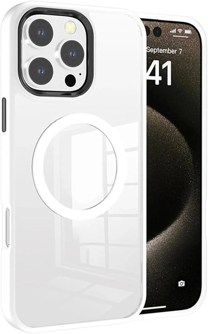 iPhone 16 Pro Hoesjes – Magnetische Backcover – MagSafe Compatibel – Mat Wit-Ilumina Benelux