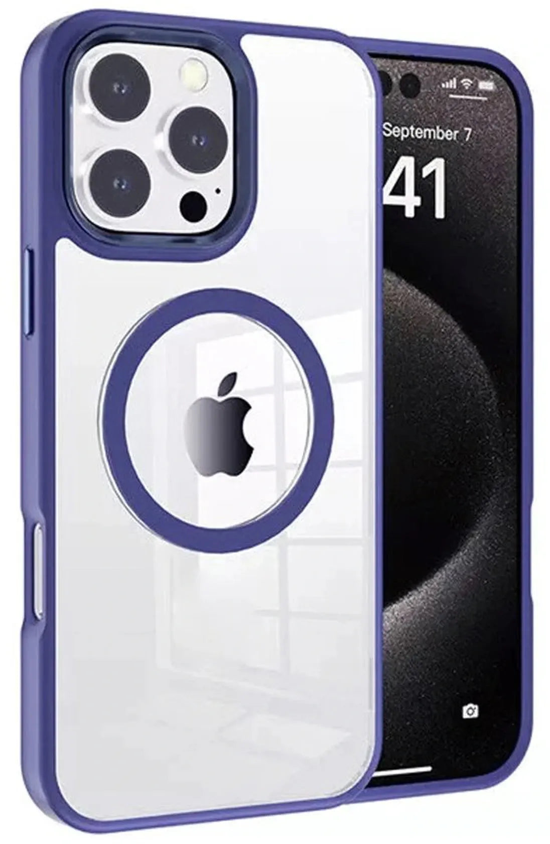 iPhone 15 Pro Max Hoesjes – Magnetische Backcover – MagSafe Compatibel – Blauw-Ilumina Benelux