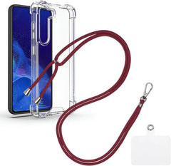 Samsung Galaxy S23 Hoesjes – Schokbestendige Backcover – Nekkoord Koord – Bordeaux