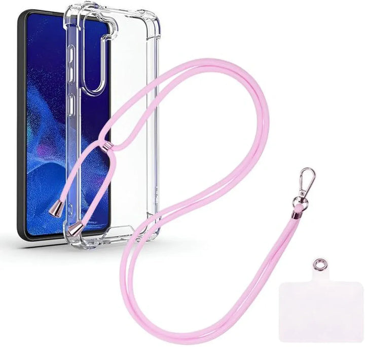 Samsung Galaxy S23 Plus Hoesjes – Schokbestendige Backcover – Nekkoord Koord – Lichtroze-Ilumina Benelux