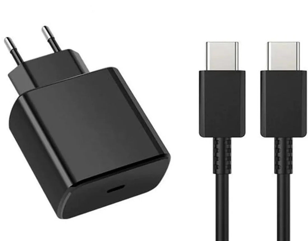 USB-C Oplader – Geschikt voor Samsung Galaxy S25/S24/S23 & iPhone 16/15 – 45W Snellader – USB-C naar USB-C 1,5M Kabel-Oplader-Ilumina Benelux