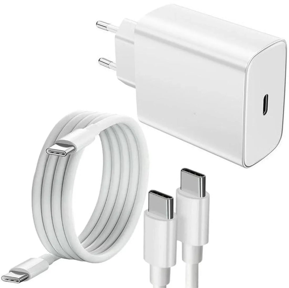 USB-C Oplader – Geschikt voor Samsung Galaxy S25/S24/S23 & iPhone 16/15/iPad – 45W Snellader – USB-C naar USB-C kabel 1m-Oplader-Ilumina Benelux