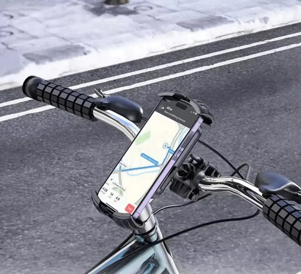 Telefoonhouder fiets & motor – 360° draaibaar – Universele montagebeugel – Stevige grip – Zwart-Ilumina Benelux