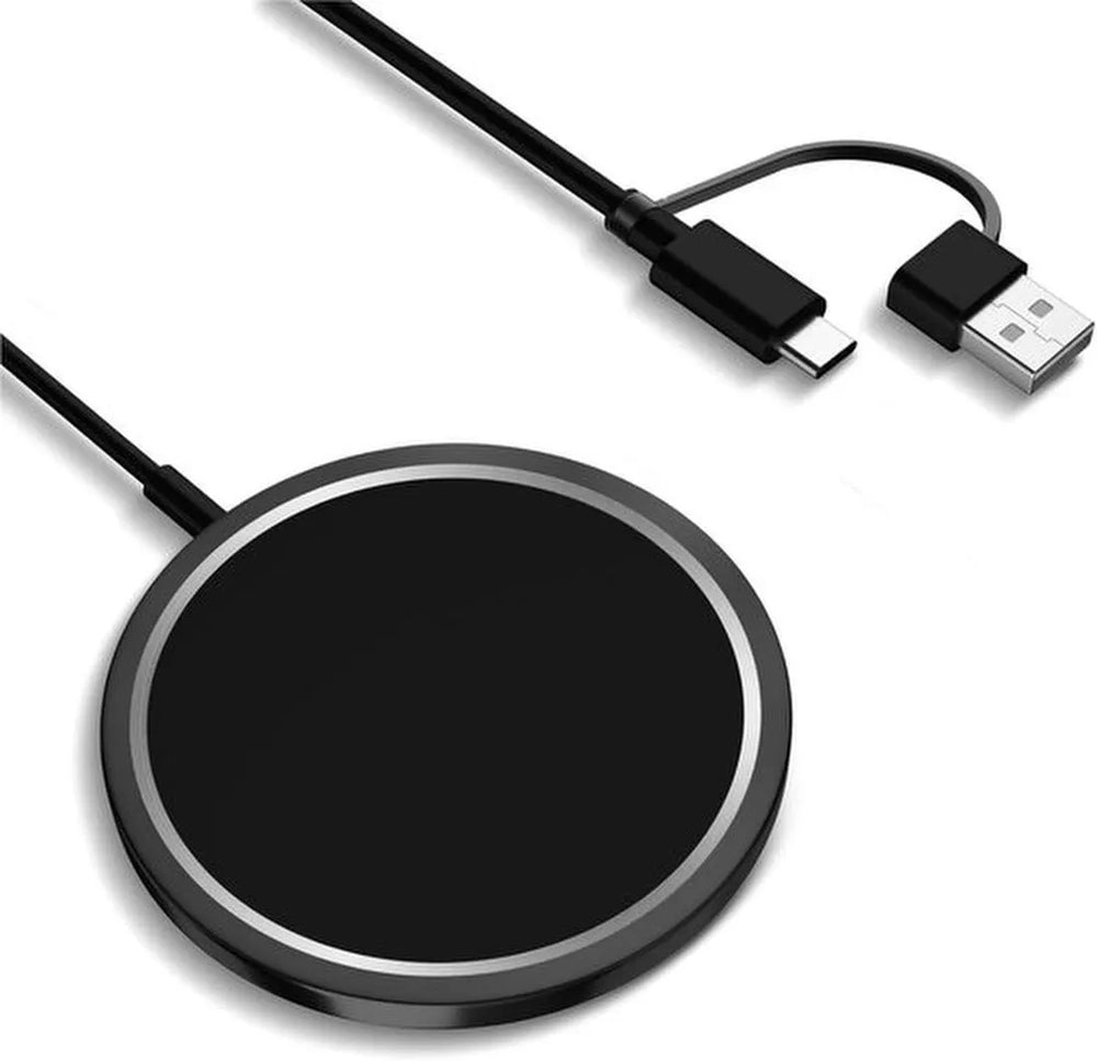 Magnetische draadloze oplader – Geschikt voor iPhone 16/15/14/13/12 – 15W snelladen – USB-C kabel & USB-A poort-Oplader-Ilumina Benelux