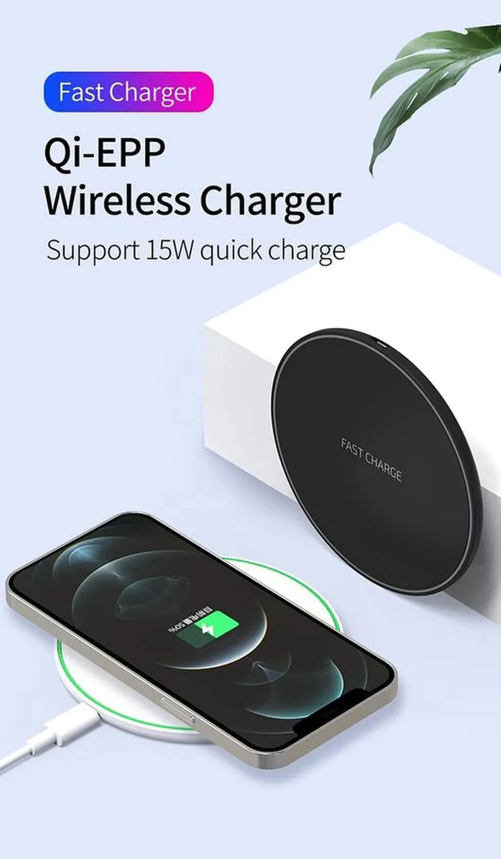 Magnetische draadloze oplader 15W – Geschikt voor iPhone 16/15/14/13/12 – MagSafe – USB-C kabel & USB-A poort-Oplader-Ilumina Benelux