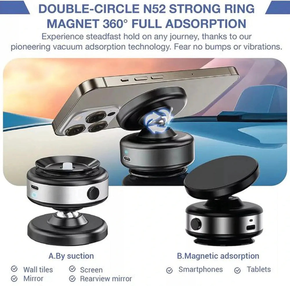 Telefoonhouder auto – Magnetisch N52 – 360° draaibaar – Handsfree – Zwart-Ilumina Benelux