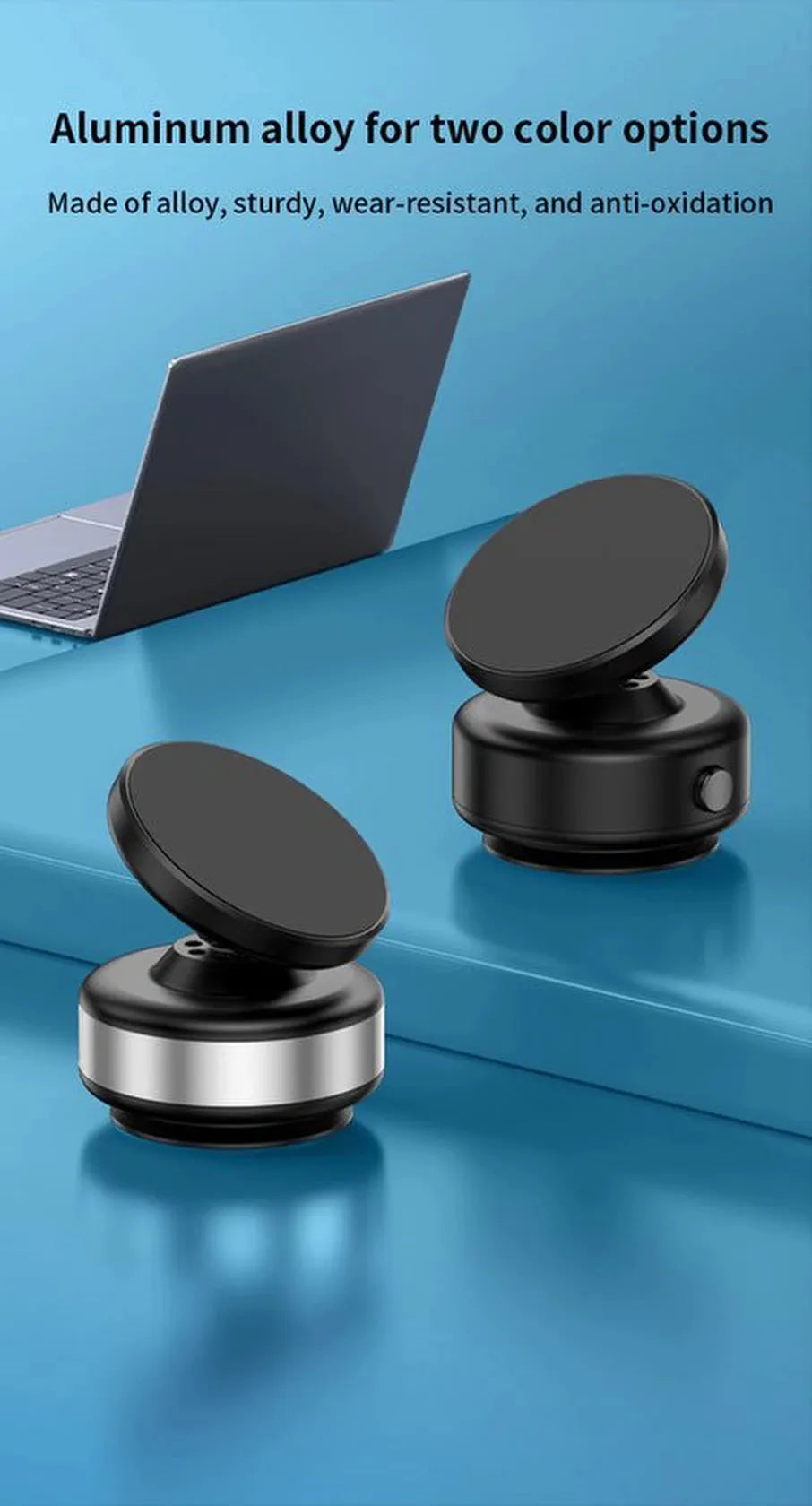 Telefoonhouder auto – Magnetische autohouder – N52 sterke magneet – 360° draaibaar – Geschikt voor iPhone & Android – Zilver-Ilumina Benelux