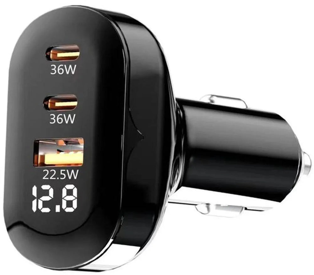 Autolader auto – 72W Snellader – 2x USB-C + USB-A – PD & PPS – Inclusief USB-C kabel-Oplader-Ilumina Benelux