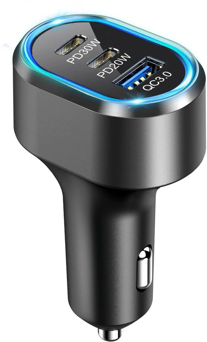 Autolader – Snellader sigarettenaansteker – USB-A + 2x USB-C – 50W – 12/24V-Oplader-Ilumina Benelux