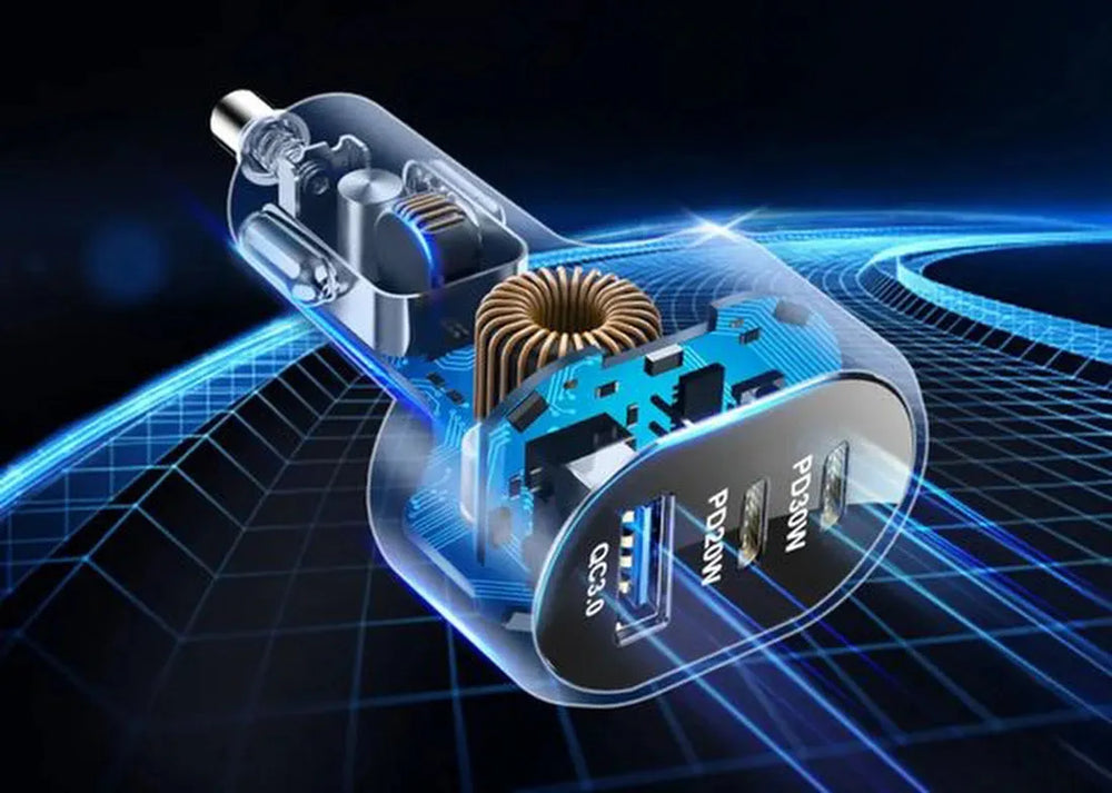 Autolader – Snellader sigarettenaansteker – USB-A + 2x USB-C – 50W – 12/24V-Oplader-Ilumina Benelux