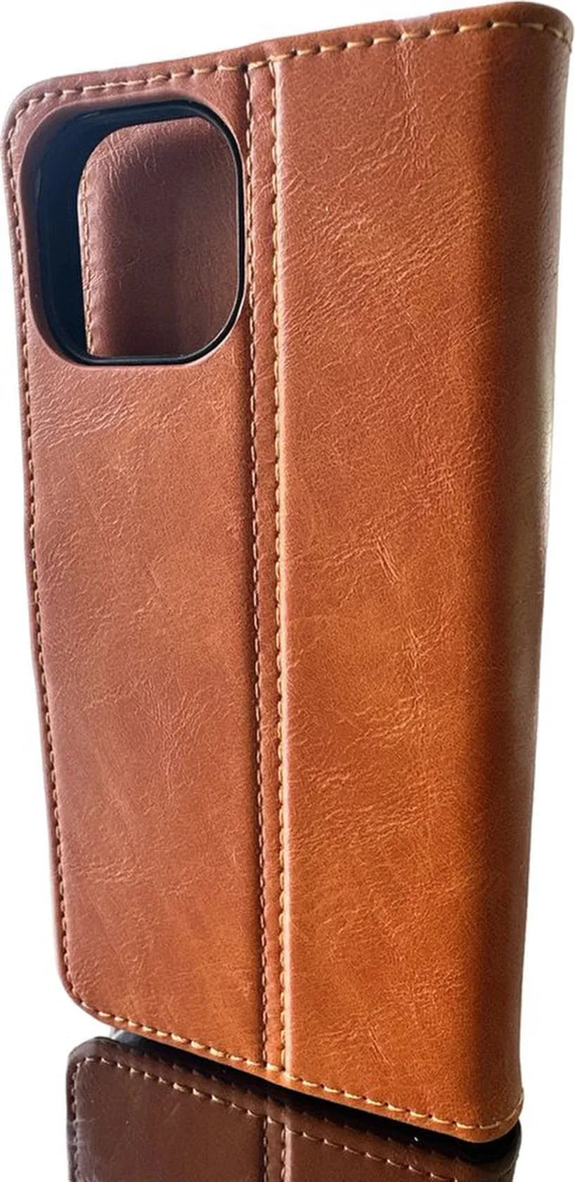 iPhone 12 Hoesjes – Bookcase Portemonnee Hoes – Magneetsluiting – Pasjeshouder – Bruin-Ilumina Benelux