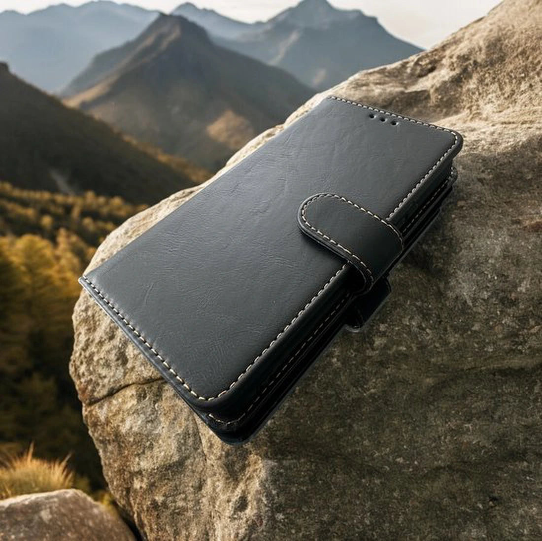 Samsung Galaxy A73 Hoesjes – Bookcase Portemonnee Hoes – Magneetsluiting – Pasjeshouder – Zwart