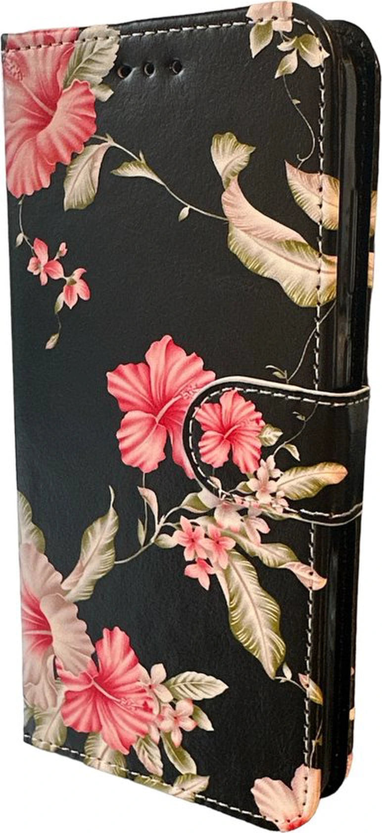 Elite Bookcase Geschikt voor: Samsung Galaxy A55 Hoesje met Magnetische Sluiting en Pasjeshouder - Bloemen Print