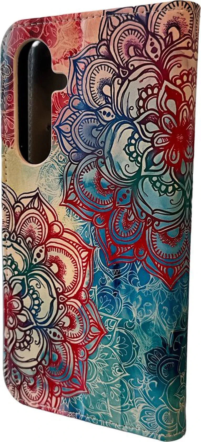 Samsung Galaxy S23 FE Hoesjes – Bookcase Portemonneehoes – Magneetsluiting – Pasjeshouder – Mandala Print-Ilumina Benelux