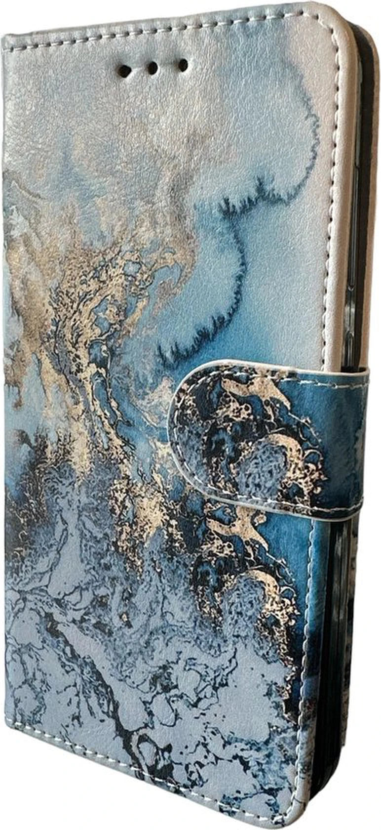 Elite Bookcase Geschikt voor: Samsung Galaxy A55 Hoesje met Magnetische Sluiting en Pasjeshouder - Marmer Print