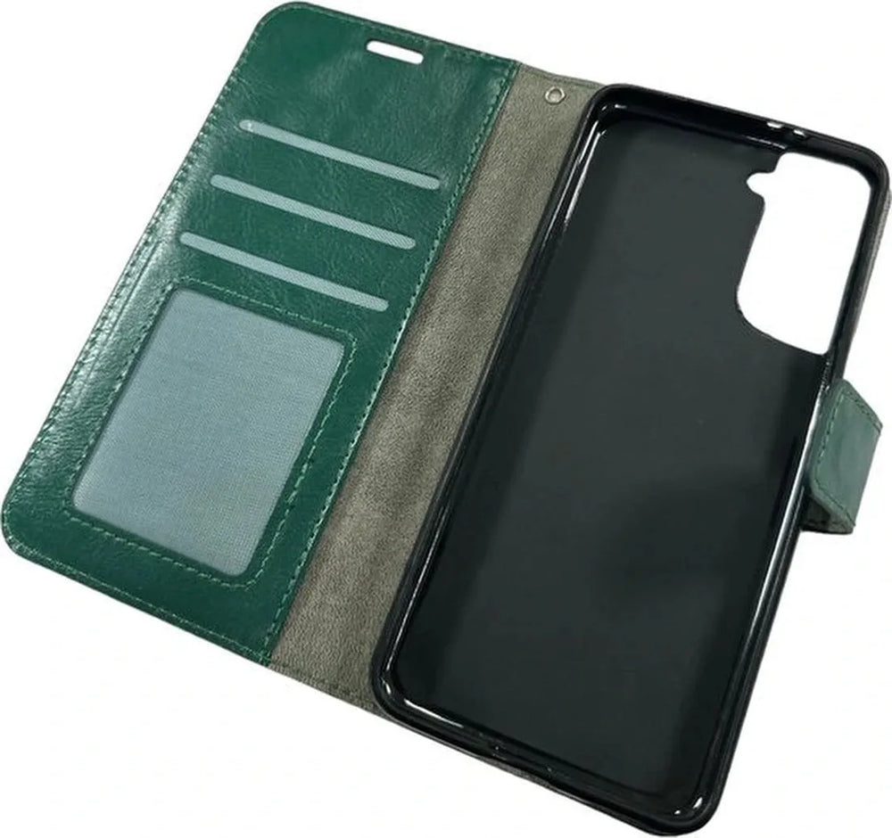 Samsung Galaxy S23 Ultra Hoesjes – Portemonnee Hoes – Pasjeshouder – Magneetsluiting – Groen-Ilumina Benelux