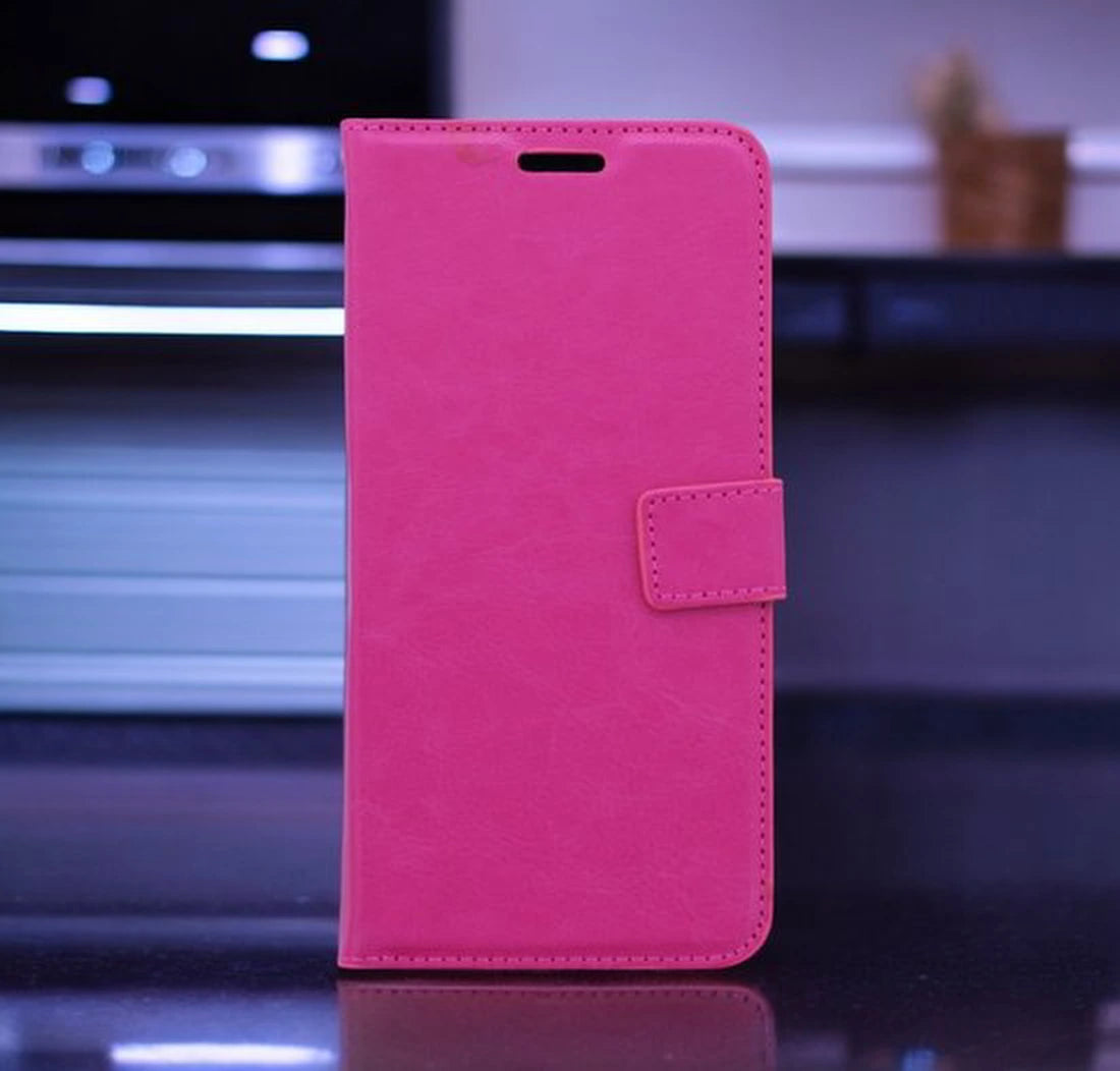 Bookcase Geschikt voor: Samsung Galaxy A05s Roze - Portemonnee hoesje met 2x Glas Screen protector - Book Cover