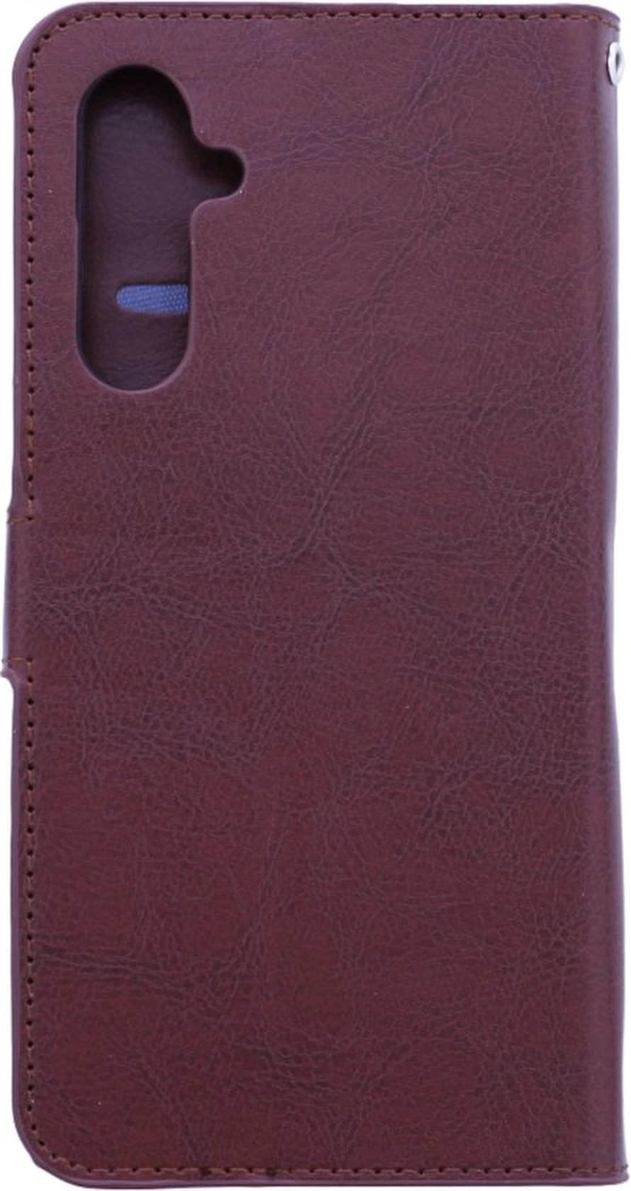 Bookcase Geschikt voor: Samsung Galaxy A05s Bruin - Portemonnee hoesje met 2x Glas Screen protector - Book Cover