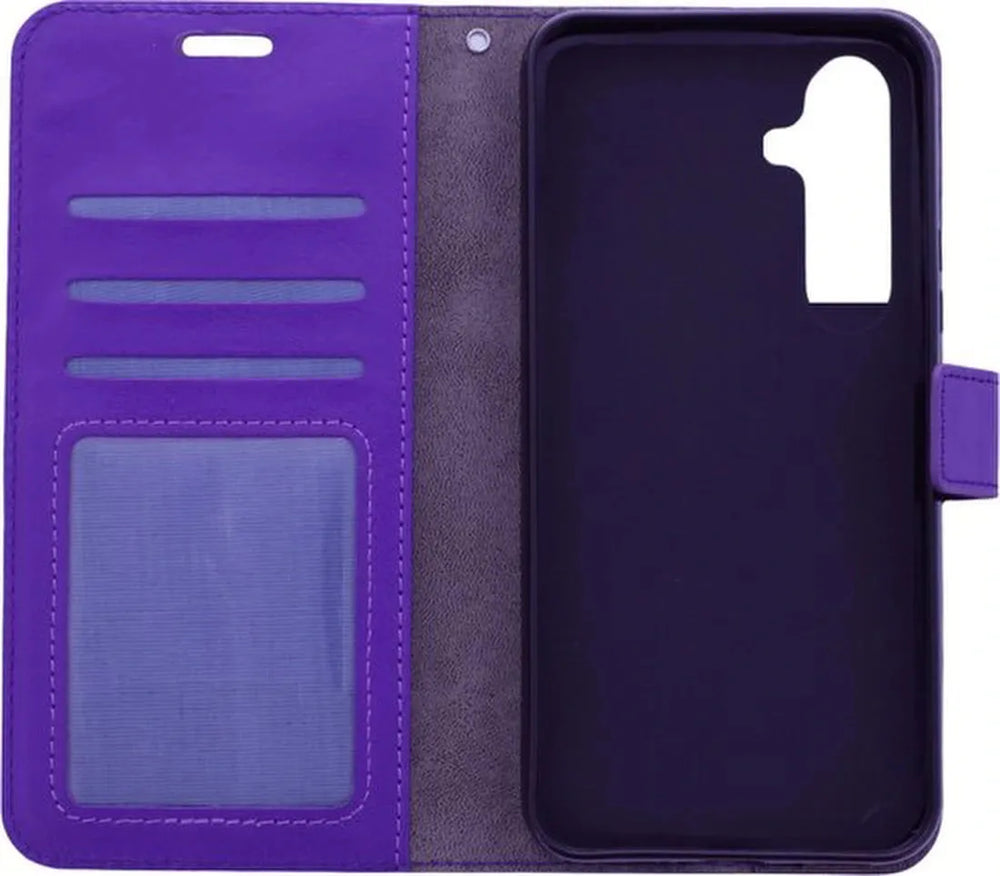 Samsung Galaxy S23 Plus Hoesjes – Portemonnee Bookcase – Magneetsluiting – 2x Gehard Glas Screenprotector – Paars-Ilumina Benelux