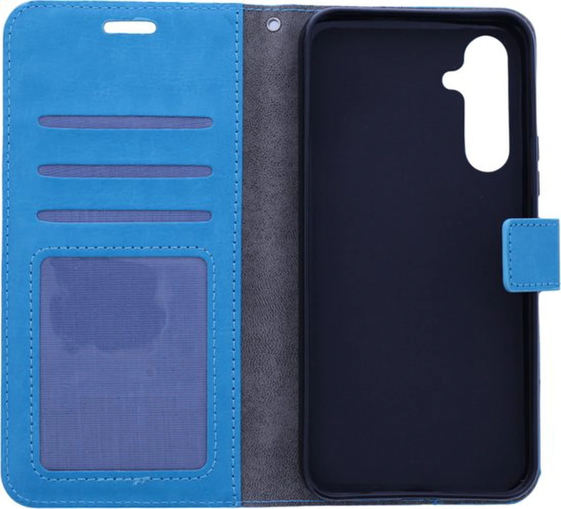 Samsung Galaxy S23 Hoesjes – Portemonnee Bookcase – Magneetsluiting – 2x Gehard Glas Screenprotector – Turquoise