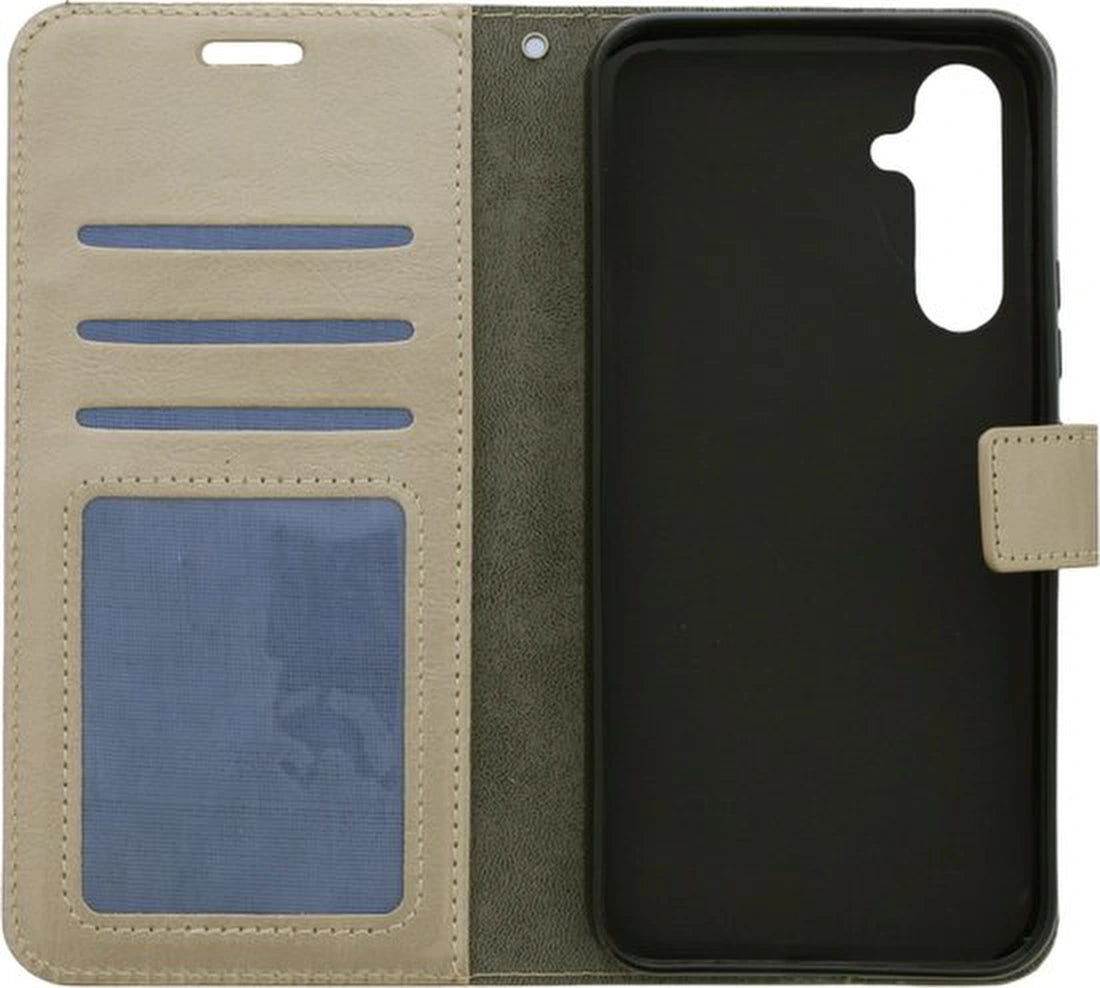 Samsung Galaxy S23 Hoesjes – Portemonnee Bookcase – Magneetsluiting – 2x Gehard Glas Screenprotector – Goud