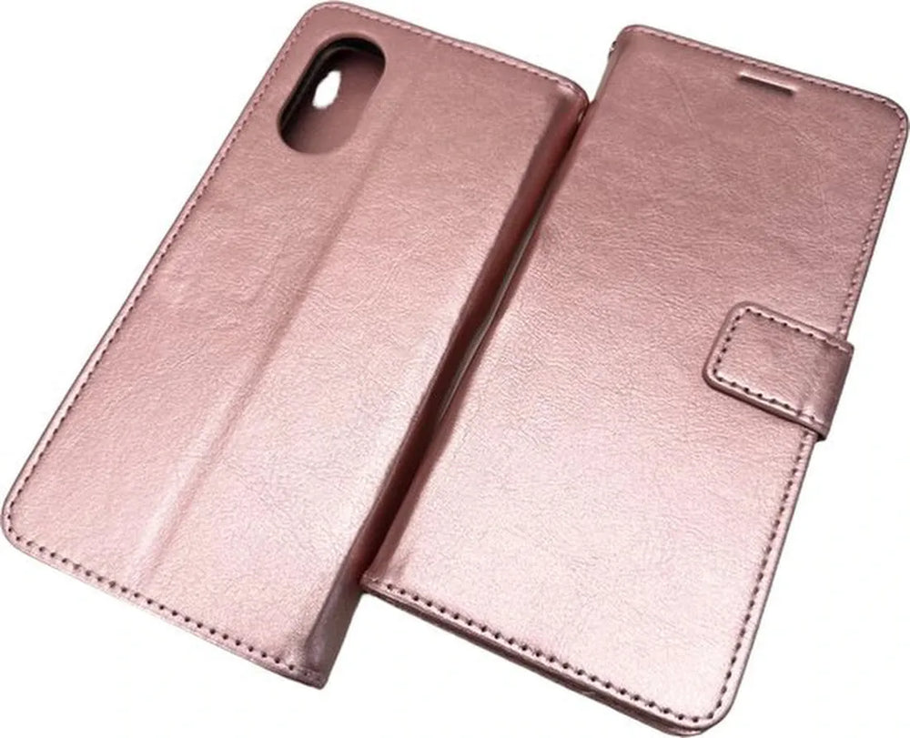 Oppo A18/A38 Hoesjes – Bookcase Portemonnee Hoes – Pasjeshouder – Magneetsluiting – Roségoud-Ilumina Benelux