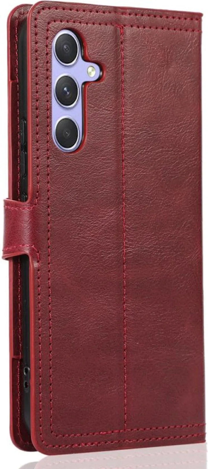 Samsung Galaxy A25 Hoesjes – Flipcover Portemonnee – Magneetsluiting – 5 Pasjeshouder – Rood-Ilumina Benelux
