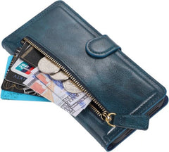 Samsung Galaxy A25 Hoesjes – Bookcase Flipcover – Magneetsluiting – 5 Pasjeshouder – Blauw