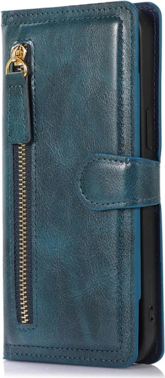 Samsung Galaxy A25 Hoesjes – Bookcase Flipcover – Magneetsluiting – 5 Pasjeshouder – Blauw-Ilumina Benelux