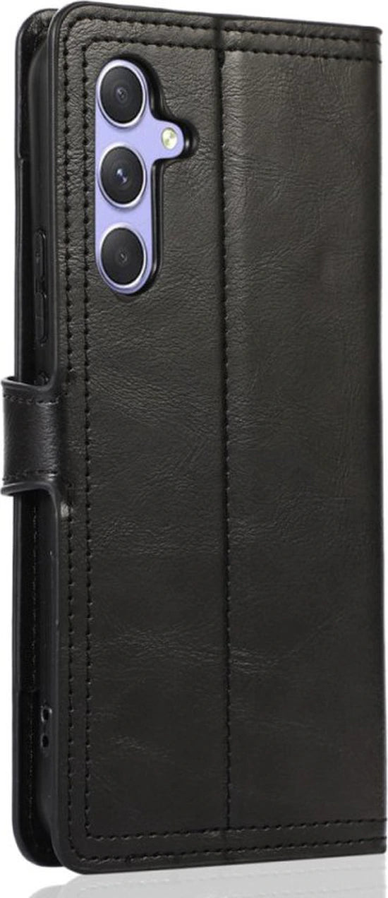 Samsung Galaxy A05s Hoesjes – Bookcase Flipcover – Magneetsluiting – 5 Pasjeshouder – Zwart