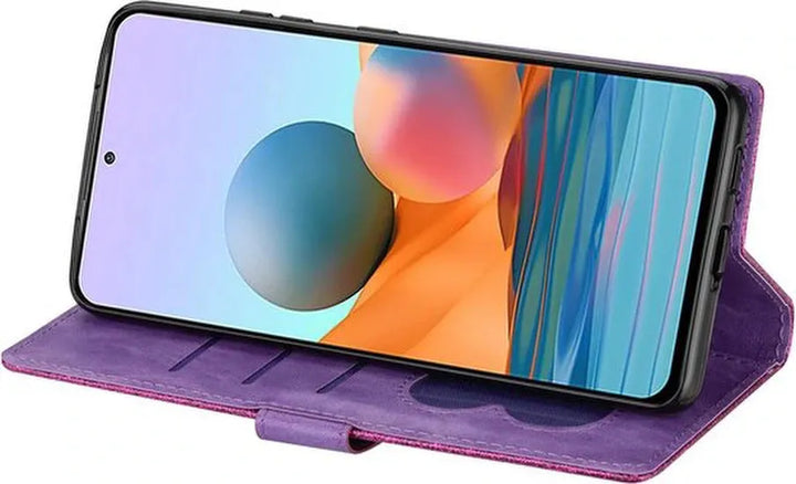 Samsung Galaxy A25 Hoesjes – Glitter Portemonnee Hoes – Rits – Koord – Pasjeshouder – Paars-Ilumina Benelux