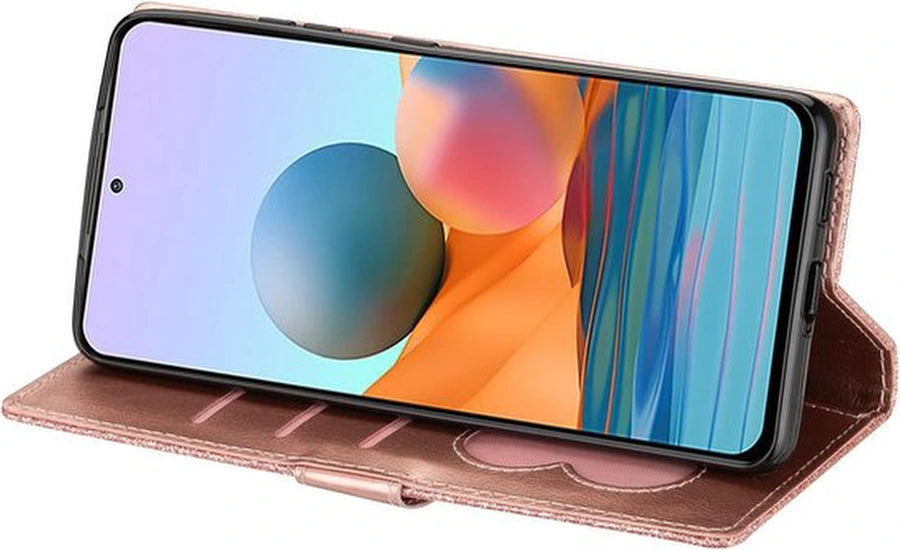 Samsung Galaxy A25 Hoesjes – Glitter Portemonnee Case – Rits, Koord & Pasjeshouder – Roségoud