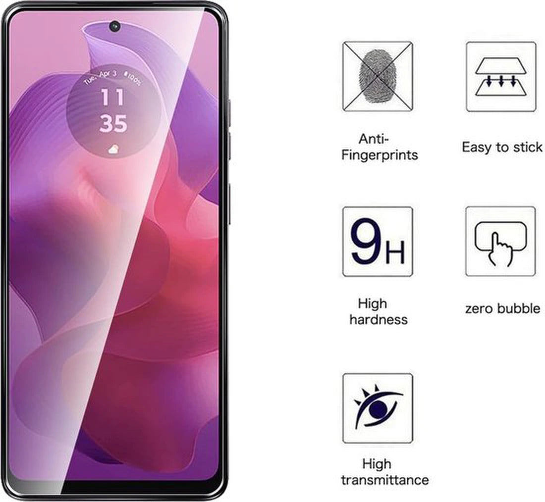 Screenprotector - Geschikt voor Motorola Moto G24 Power - 9H Glas (5-Pack)
