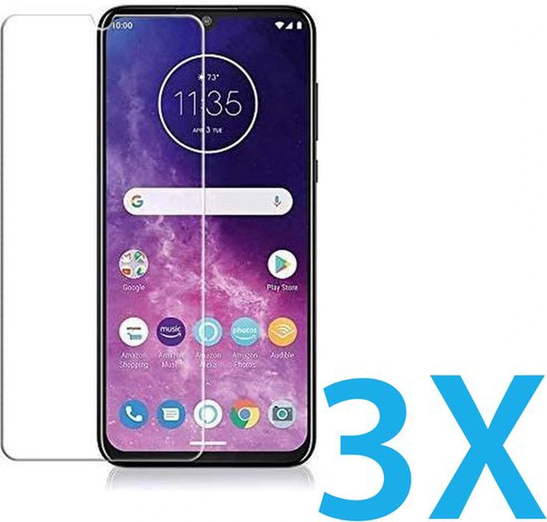 Screenprotector - Geschikt voor Motorola Moto One Zoom - 9H Glas (3-Pack)