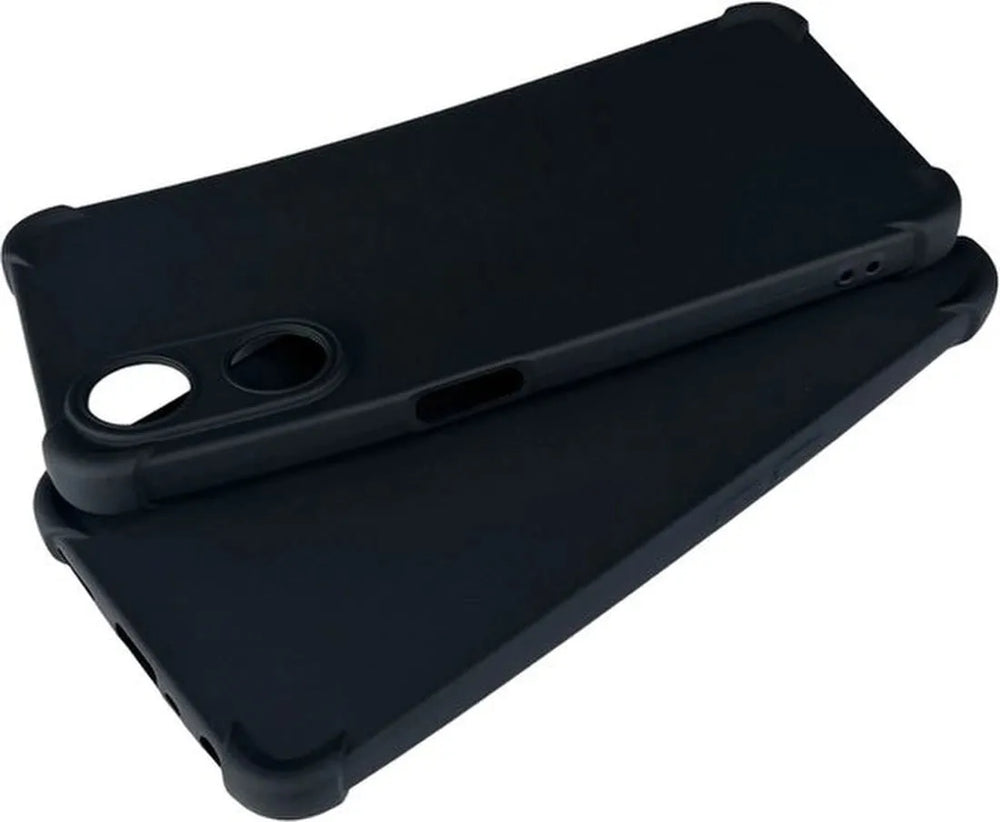 Oppo A17 Hoesjes – Siliconen Backcover – Schokbestendig – Zwart + 2x Screenprotector Gehard Glas – Anti-kras – Transparant-Ilumina Benelux
