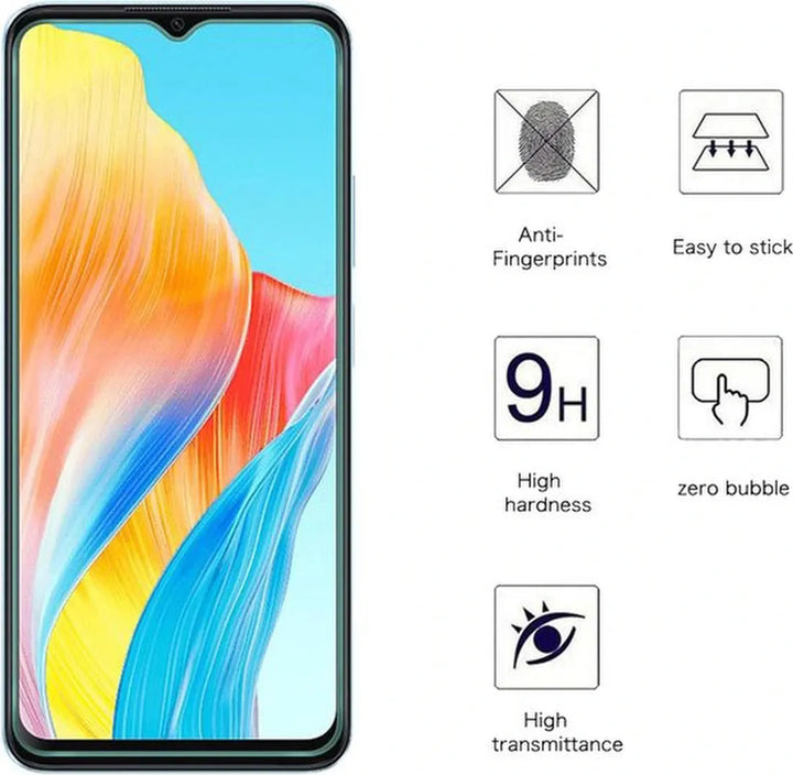 Oppo A38 Hoesjes – Oppo A18 – Siliconen Backcover – Soft TPU – Incl. Gehard Glas Screenprotector – Zwart-Ilumina Benelux